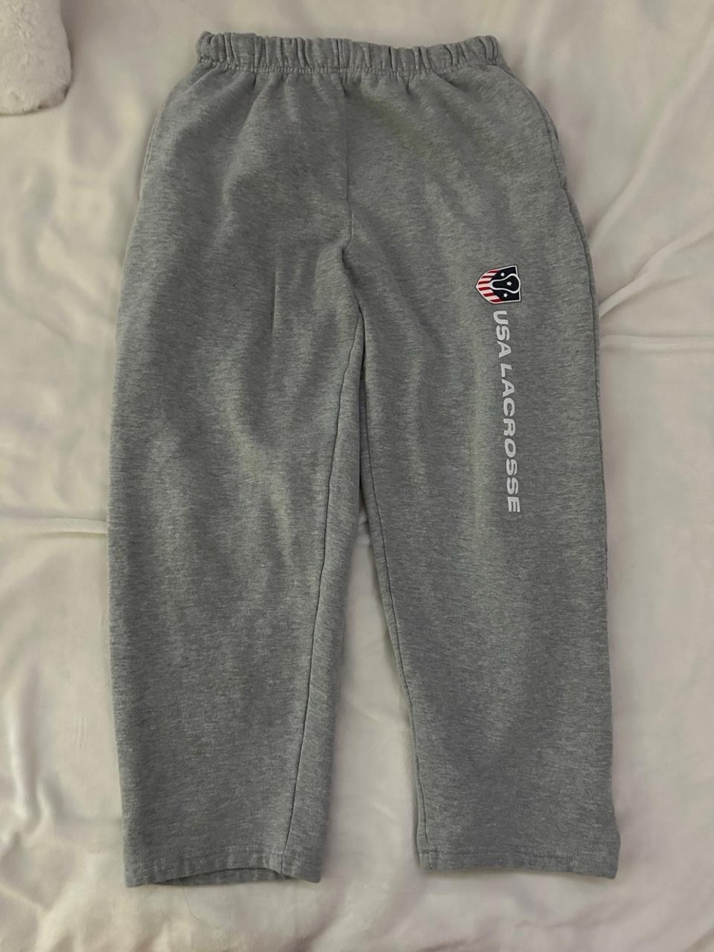 Gray USA Lacrosse open leg sweatpants
